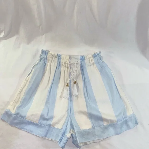 Lauren James Nassau Stripe Paperbag Shorts S - Picture 5 of 13